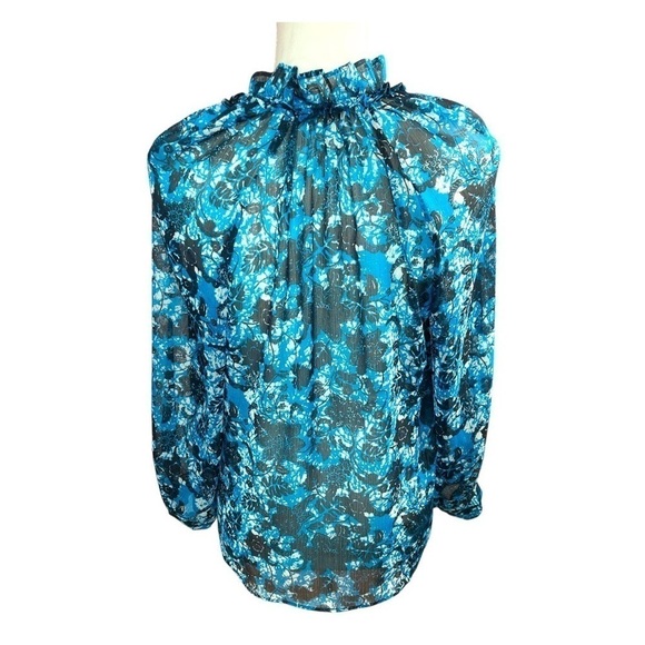 Anthropologie Sheer Print Peasant Blouse - Picture 7 of 14